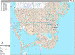 St. Petersburg Wall Map Premium Style 2026